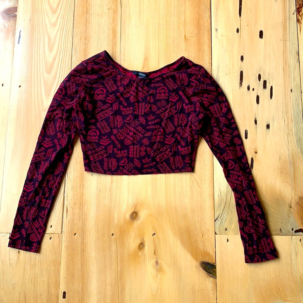 Long sleeve girls crop top